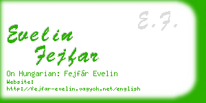 evelin fejfar business card